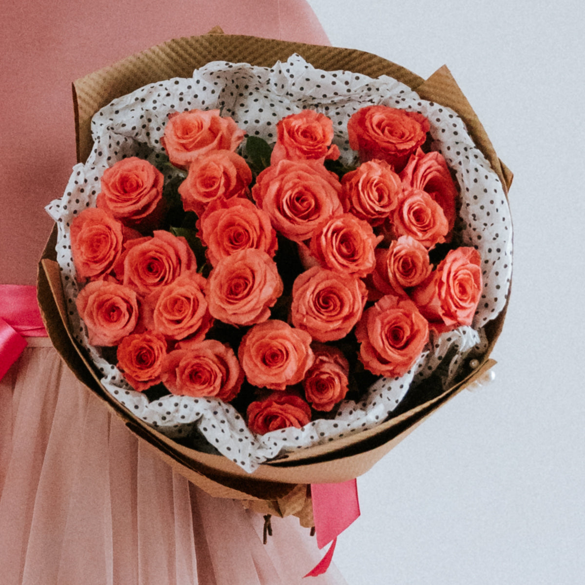 Bouquet of coral roses