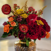 Red flowers centerpiece