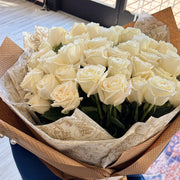 Bouquet of 50 white roses