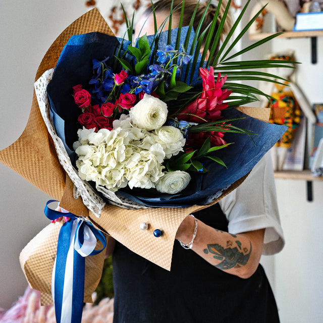 American Dream Bouquet in red, white, and blue.