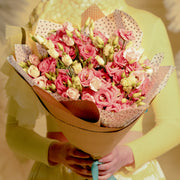 Pink lisianthus bouquet
