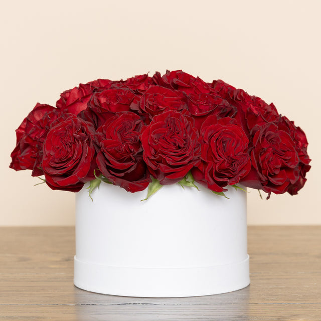 Passionate Flowers in Hat Box