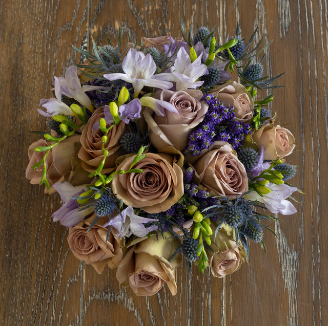 Vibrant Flowers in Hat Box