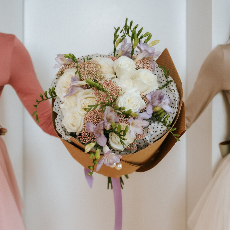 White roses bouquet